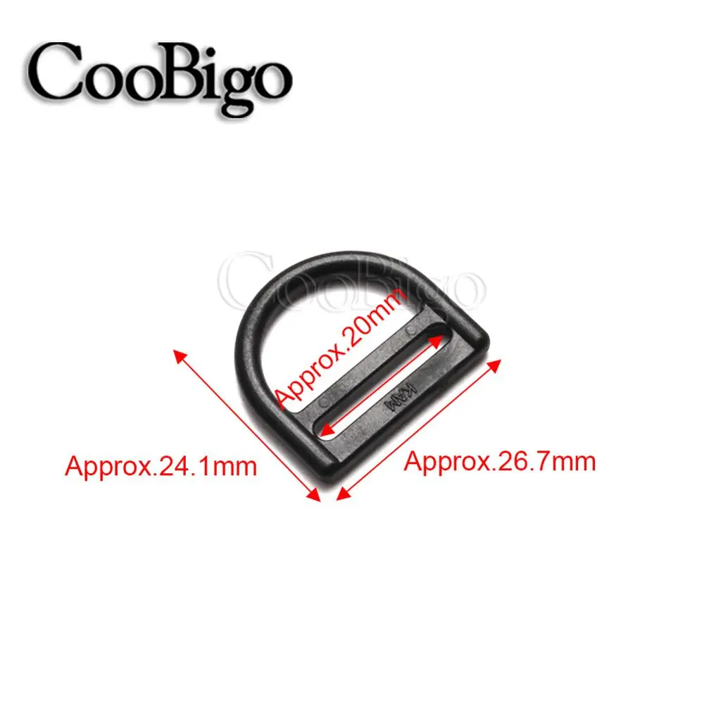 10pcs D-Ring Slider Buckle Adjustable Belt Bag Webbing Strap Outdoor Backpack DIY Accessories Plastic 20mm 25mm 32mm 38mm