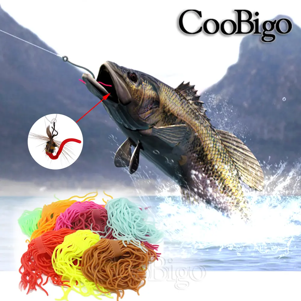 2Bundle Fishing Lures Squirmy Wormy Nymphs Flies Tying Material Soft San Juan Worm Luminous Earthworm Bait Outdoor Tackle Supply