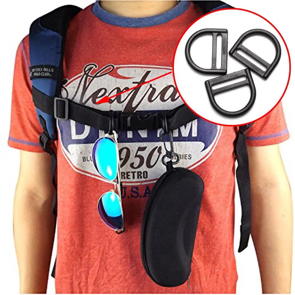 10pcs D-Ring Slider Buckle Adjustable Belt Bag Webbing Strap Outdoor Backpack DIY Accessories Plastic 20mm 25mm 32mm 38mm