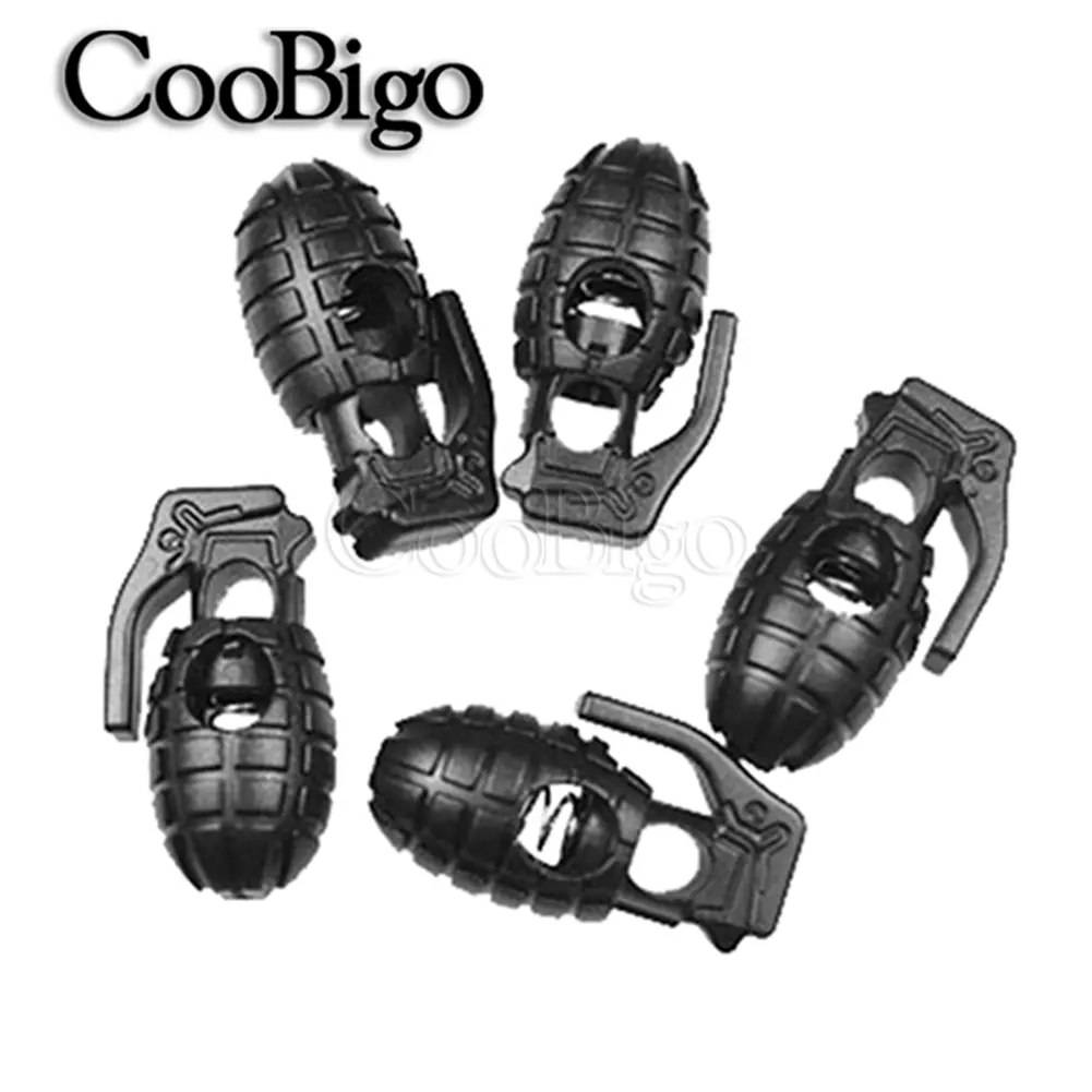20pcs Plastic Cord Lock Stopper Toggle Spring Paracord Rope Clip Clasp DIY Outdoor Backpacks Sportswear Hat Shoelace Accessories