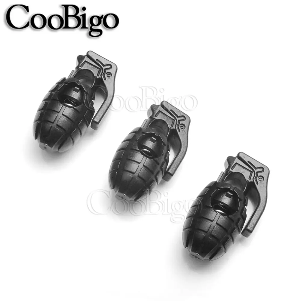 10pcs Grenade Cord Lock Stopper Spring Toggle Clip Rope Buckle Paracord Drawstring Outdoor Camping Backpack Shoelace Accessories