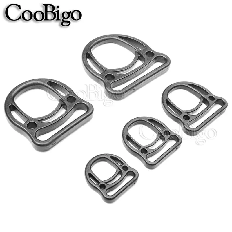 25pcs EDC Buckle D Ring Loop Hook Webbing Hanger for Outdoor Tactical Molle Backpack Strap Accessories Plastic Durable 20mm-50mm