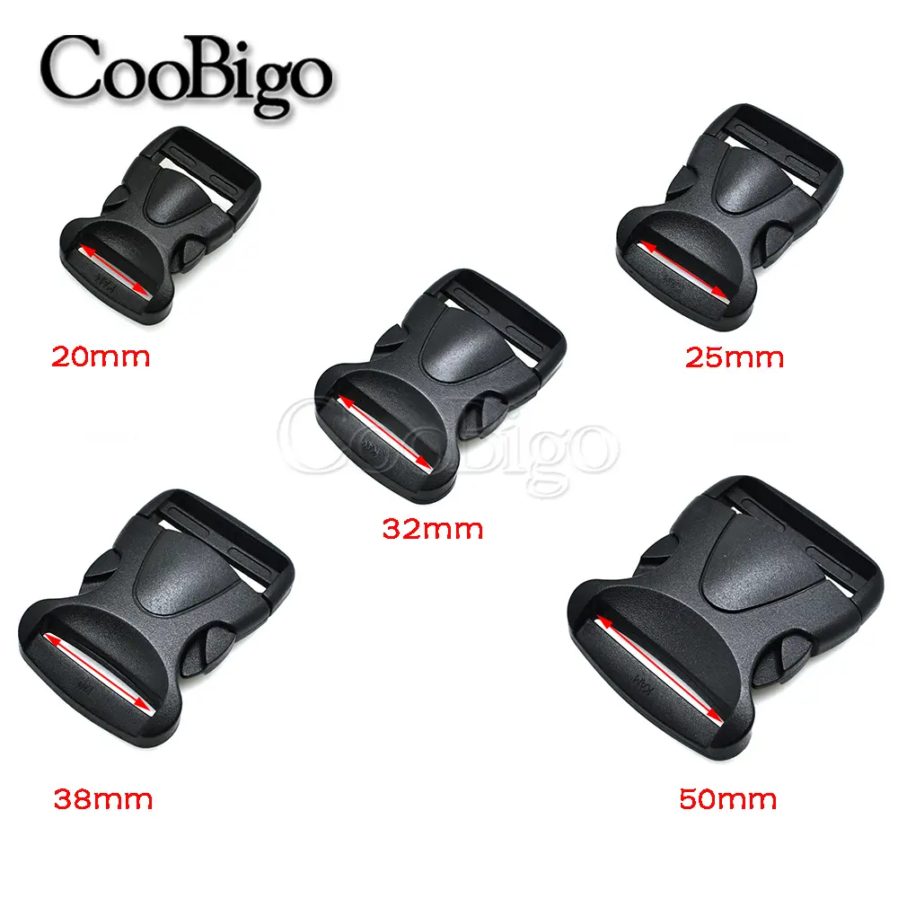 20mm 25mm 32mm 38mm 50mm Side Release Buckle Plastic Curved Clasp Paracord Backpack Strap Webbing Bag Belt Accessories 5pcs