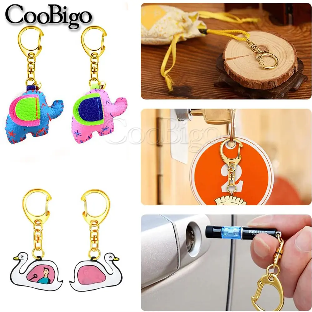 5pcs Metal Lobster Clasp Snap Hook Clip Buckle Round Paracord Lanyard Keychain Bag Strap DIY Craft Accessories Colorful