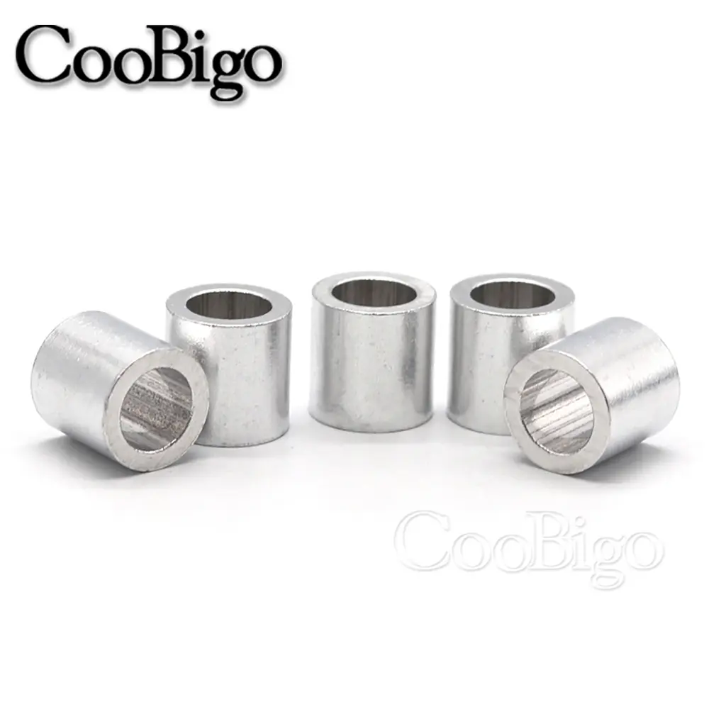 50pcs Aluminum Cable Crimps Sleeves Round Wire Rope Loop Clip Ferrule Cables Stopper Line End Fittings Hardware M1.0~M8.0