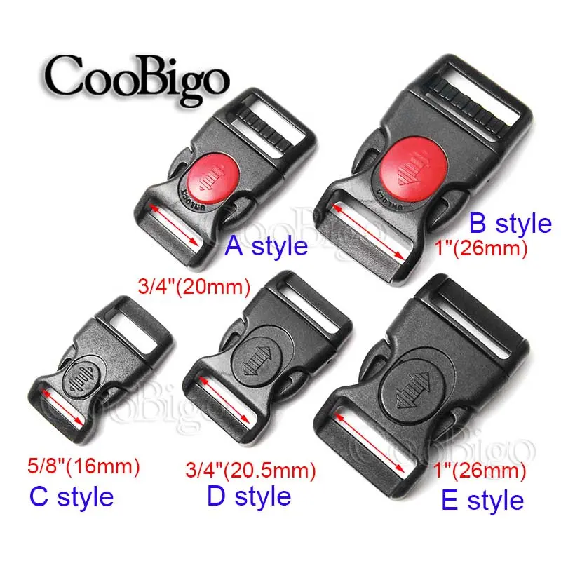 10pcs Double Locks Buckle Side Release Buckles for Paracord Bracelet Bag Backpack Webbing Accessories Curved 15mm 20mm 25mm