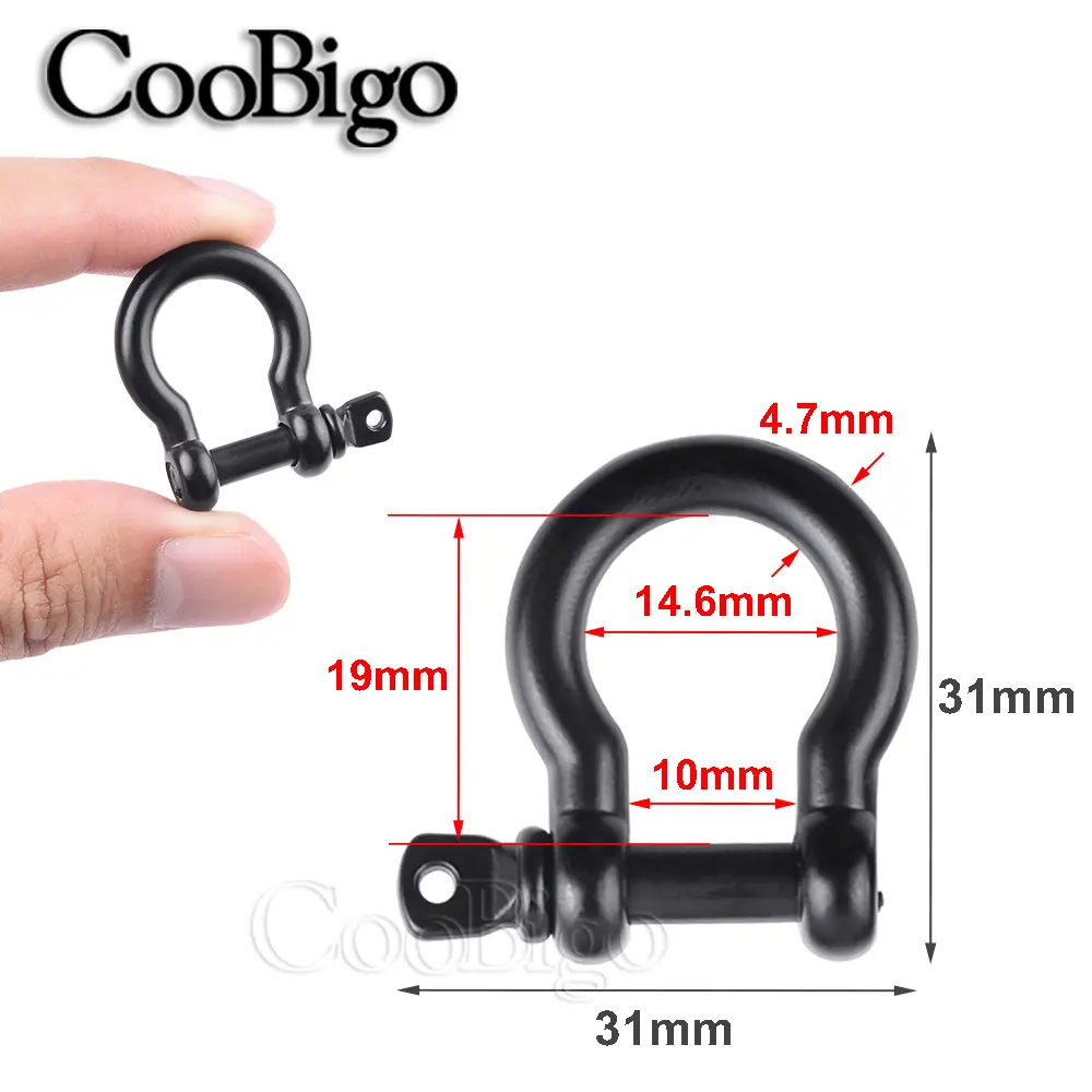 5pcs M5 Screw Pin D Bow Anchor Shackle Parachute Cord Metal 550 Paracord Bracelet Adjustable Outdoor Camping Hiking Kits