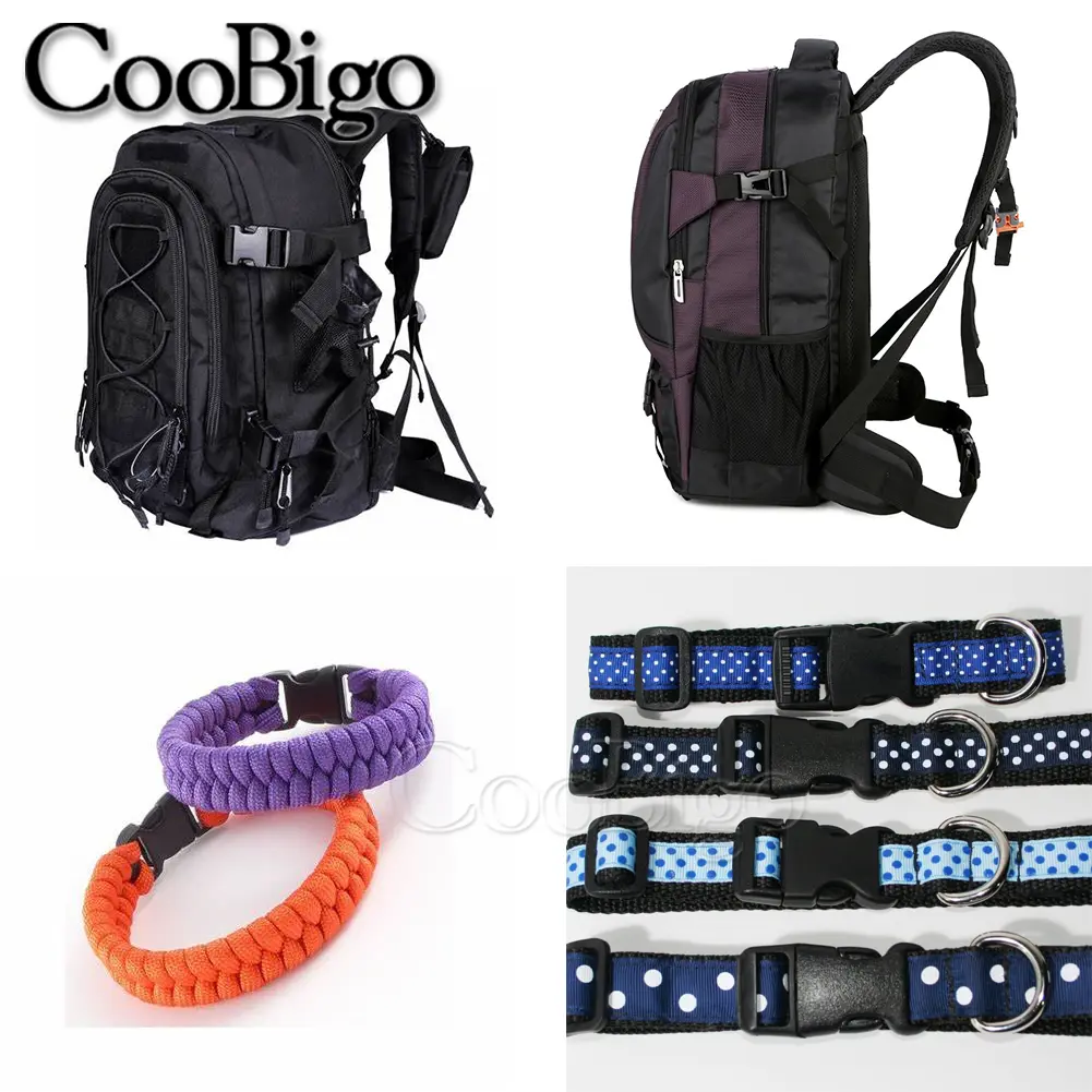 20mm 25mm 32mm 38mm 50mm Side Release Buckle Plastic Curved Clasp Paracord Backpack Strap Webbing Bag Belt Accessories 5pcs