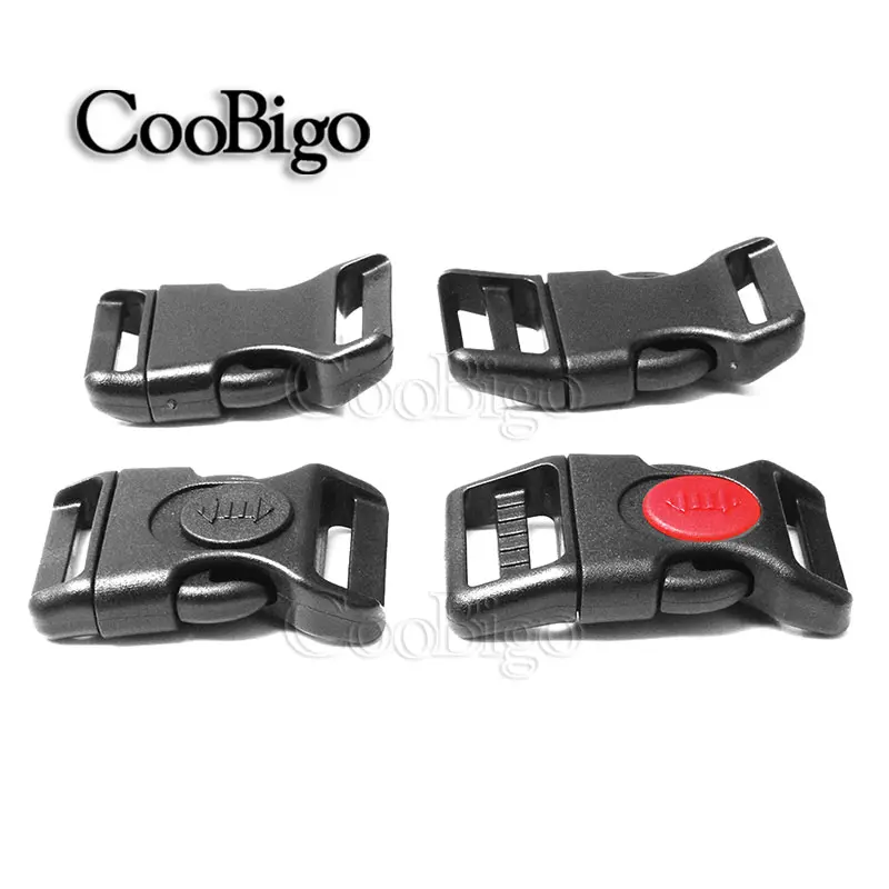 10pcs Double Locks Buckle Side Release Buckles for Paracord Bracelet Bag Backpack Webbing Accessories Curved 15mm 20mm 25mm
