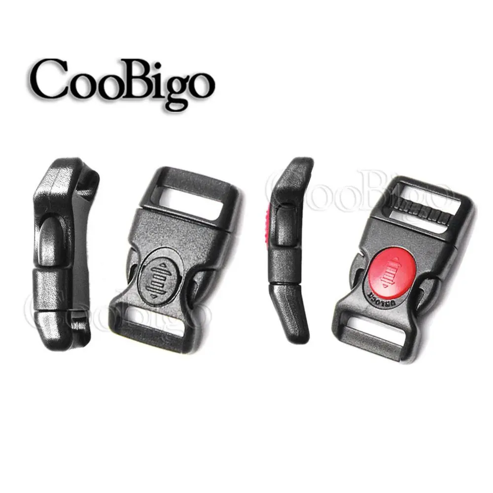 10pcs Double Locks Buckle Side Release Buckles for Paracord Bracelet Bag Backpack Webbing Accessories Curved 15mm 20mm 25mm