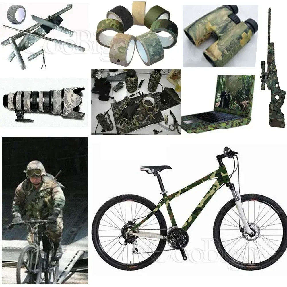 10Meters Multi-functional Camo Tape Self-adhesive Camouflage Hunting Paintball Airsoft Rifle Waterproof Non-Slip Tapes
