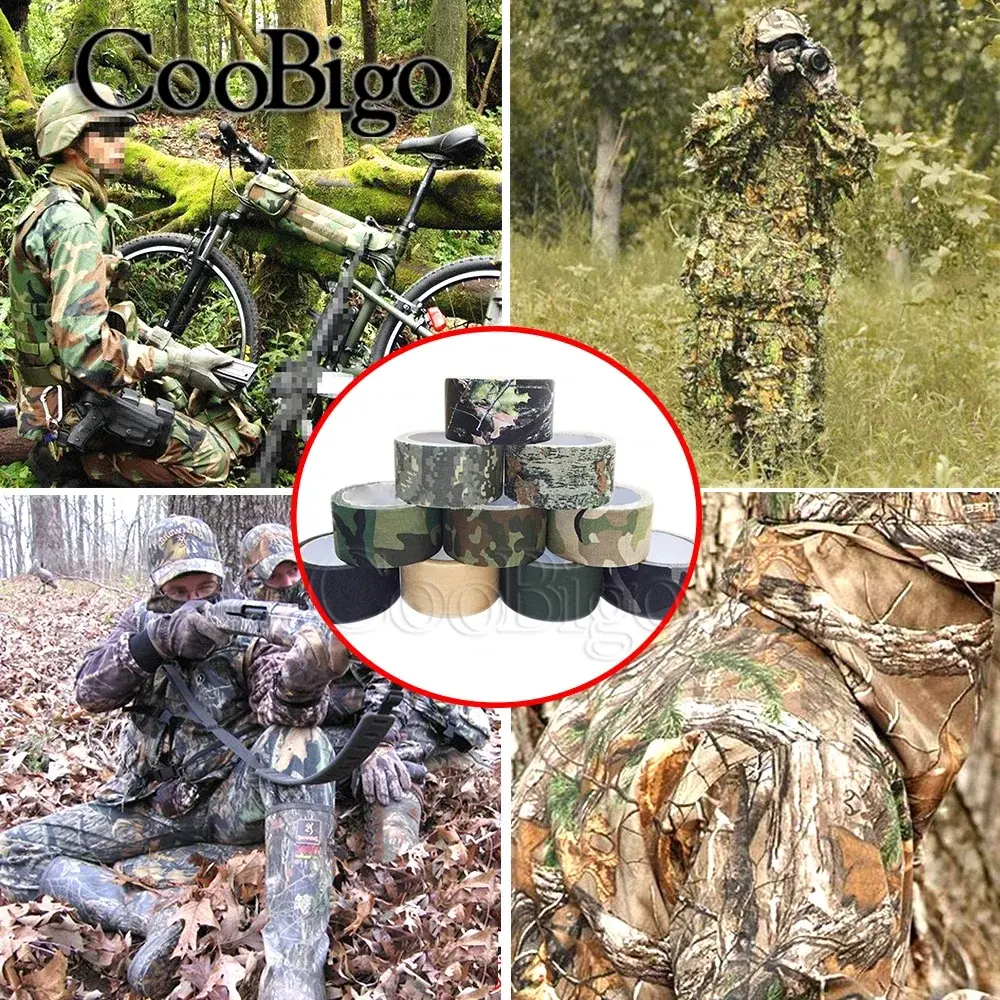 10Meters Multi-functional Camo Tape Self-adhesive Camouflage Hunting Paintball Airsoft Rifle Waterproof Non-Slip Tapes