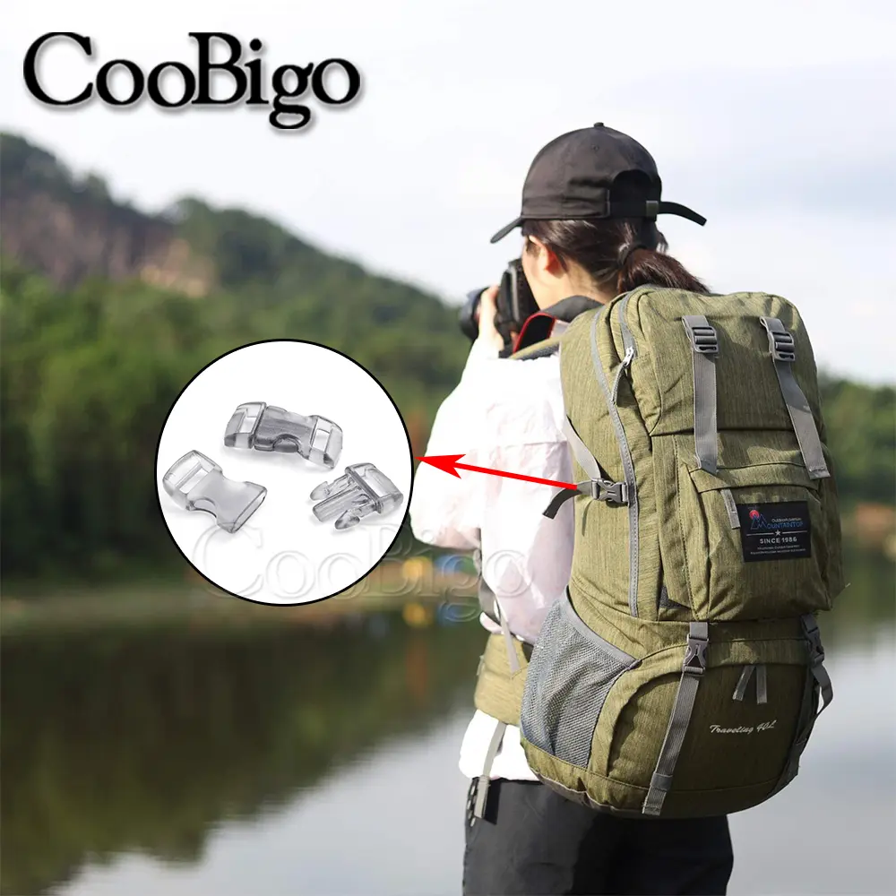 100pcs Plastic Buckle Side Release Buckles Paracord Bracelet Clasp Outdoor Backapck Strap DIY Craft Acccessories Clear Colorful