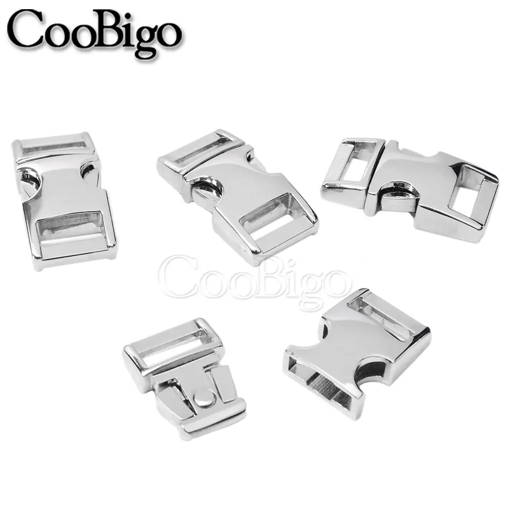 10pcs Metal Side Release Buckles Curved Adjustable Paracord Bracelet Clasp Dog Collar Bags Belt Webbing Strap DIY Accessories