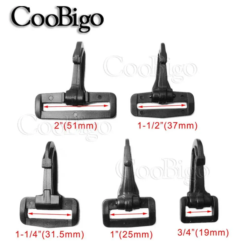 5pcs Rotary Snap Hooks Swivel Clasps Webbing Buckles Outdoor Backpack Strap Sport Luggage Bag Plastic 20mm 25mm 32mm 38mm 50mm