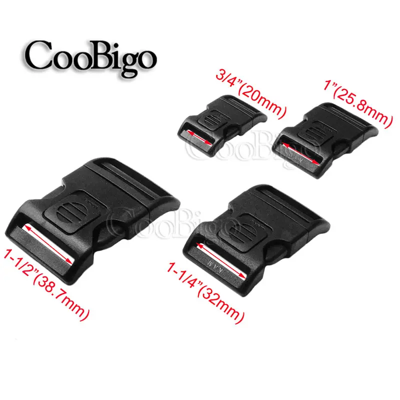 50pcs Plastic Release Buckle Dual Adjust Self-locking Buckles Tactical Belt Backpack Strap Luggage Accessory 20mm 25mm 32mm 38mm