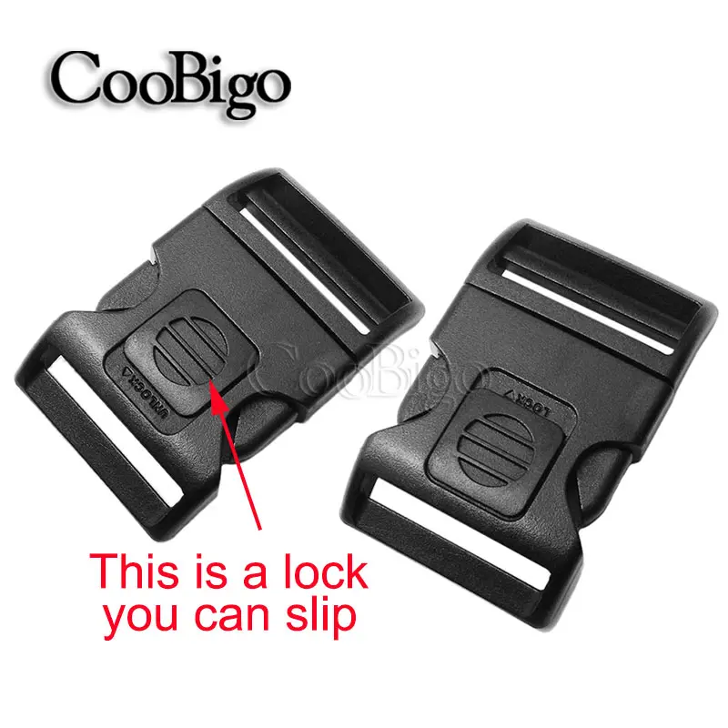 50pcs Plastic Release Buckle Dual Adjust Self-locking Buckles Tactical Belt Backpack Strap Luggage Accessory 20mm 25mm 32mm 38mm