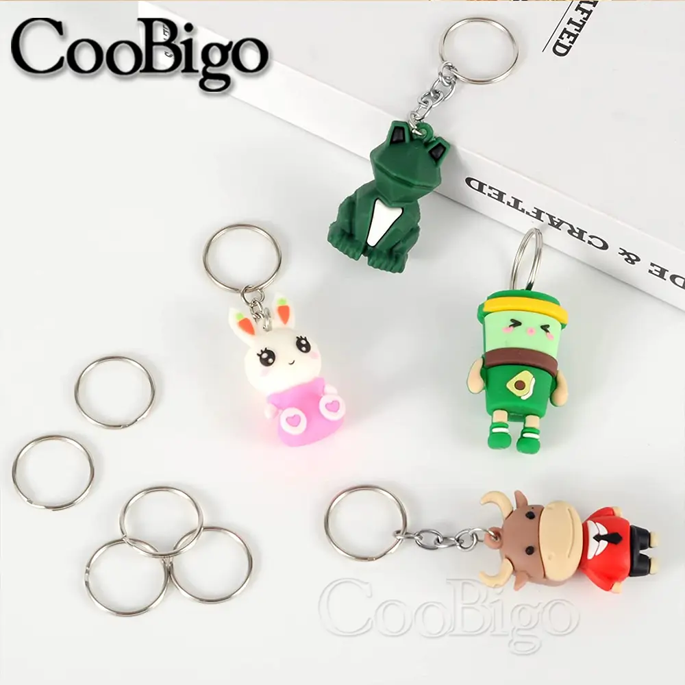 10Pcs Metal O Rings Keyring Keychain Split Ring Keyfob Key Holder for Jewelry Making Leather Bag DIY Accessories 10mm ~ 28mm