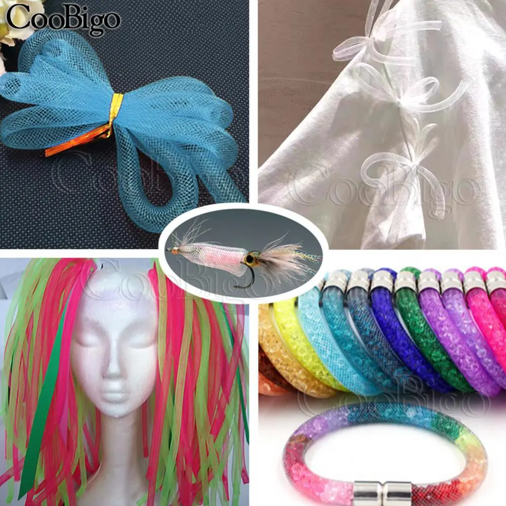 10Yards Soft Mesh Tube Tinsel Mylar Tubular Fly Tying Fishing Body Decoration DIY Craft Supplies 8mm 16 Colors