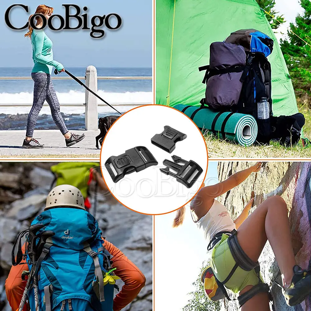 50pcs Plastic Release Buckle Dual Adjust Self-locking Buckles Tactical Belt Backpack Strap Luggage Accessory 20mm 25mm 32mm 38mm