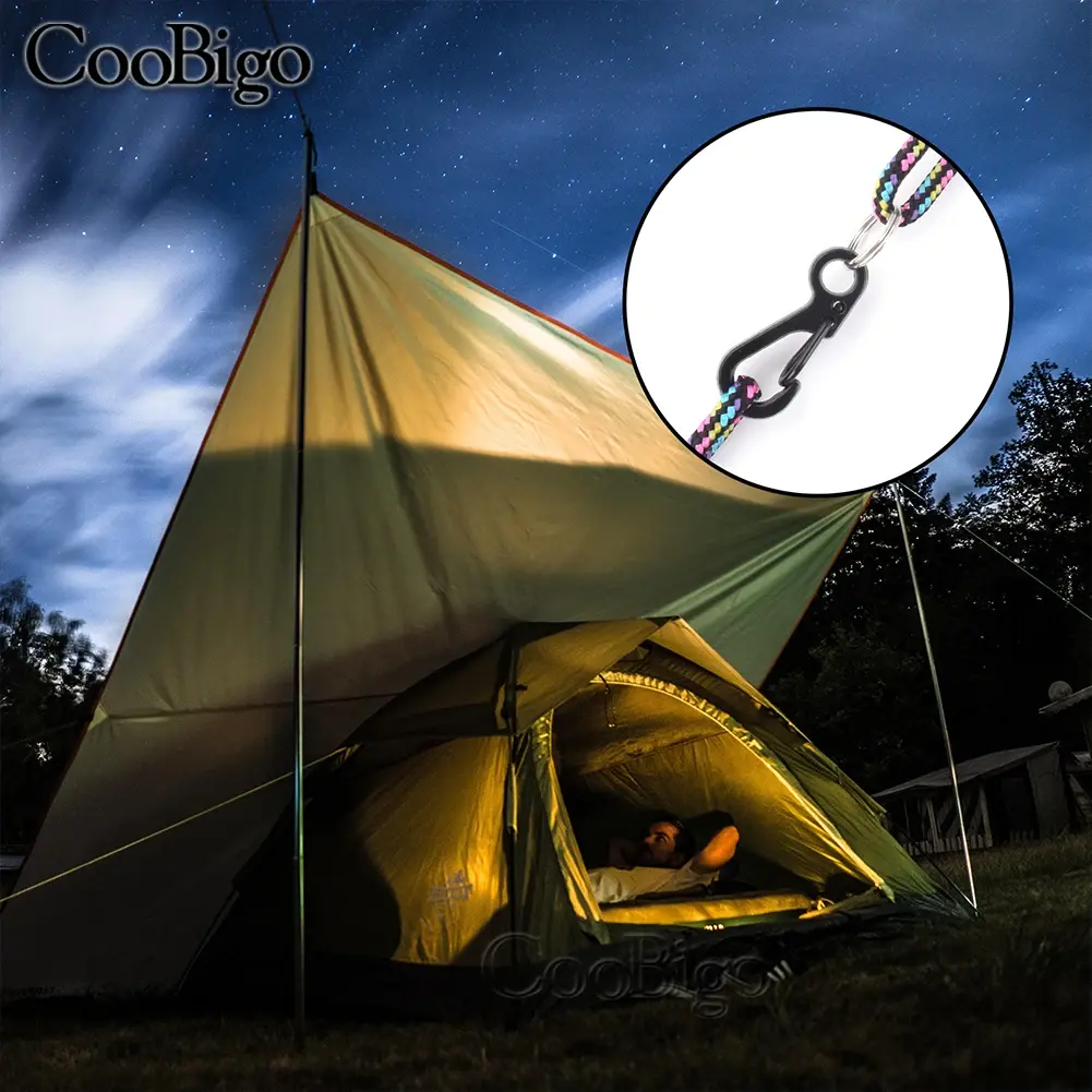 5pcs Metal Snap Hook Clip Spring Buckle Carabiner Clasps Keychain Paracord Bracelet Outdoor Camping Backpack DIY Accessories
