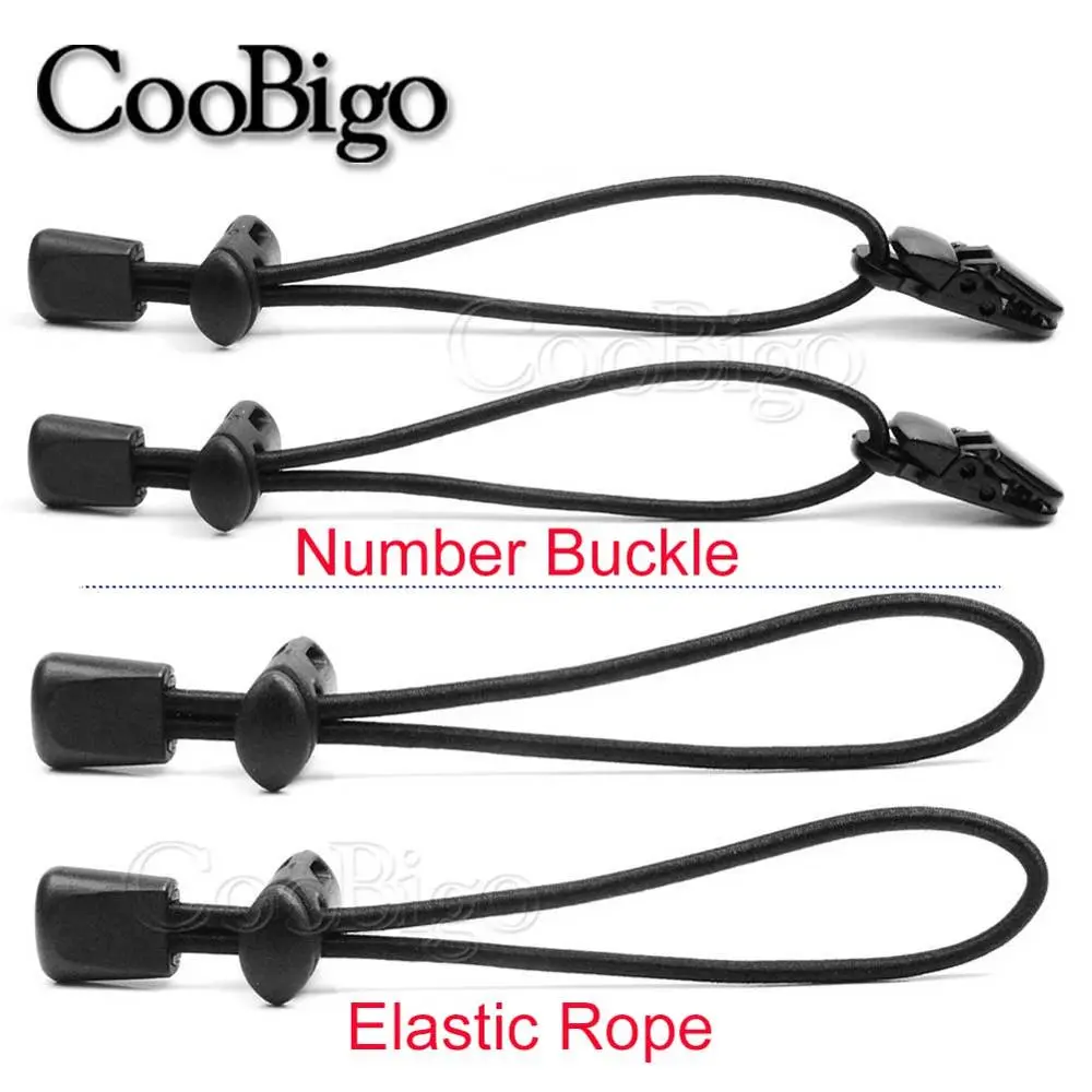 2pcs Elastic Rope Clamp Race Number Fixing Clips Buckles Loop Holder for Marathon Triathlon Running Waist Belt Bag Accessories