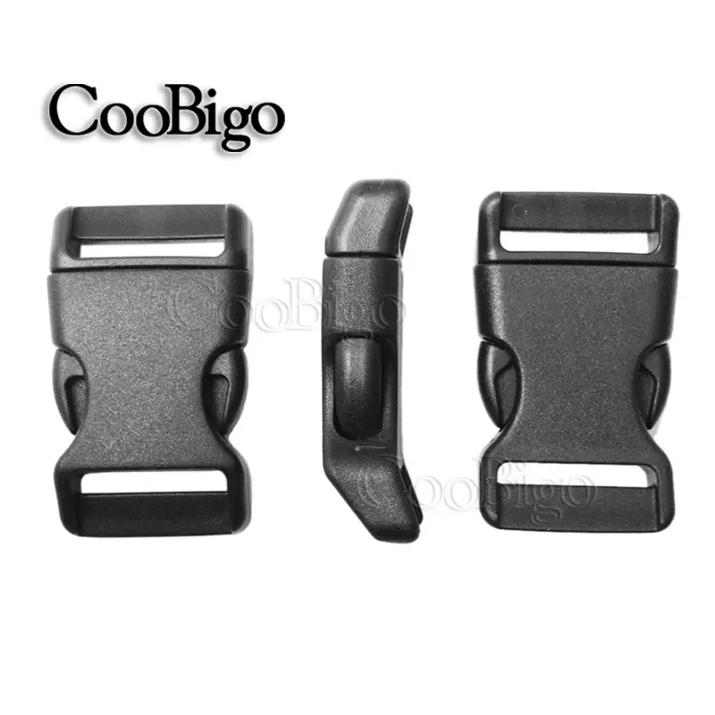 Paracord Bracelet Buckle Clip Quick Side Release for Tactical Backpack Safety Vest 10mm 15mm 20mm 25mm Plastic Black Curved 5pcs