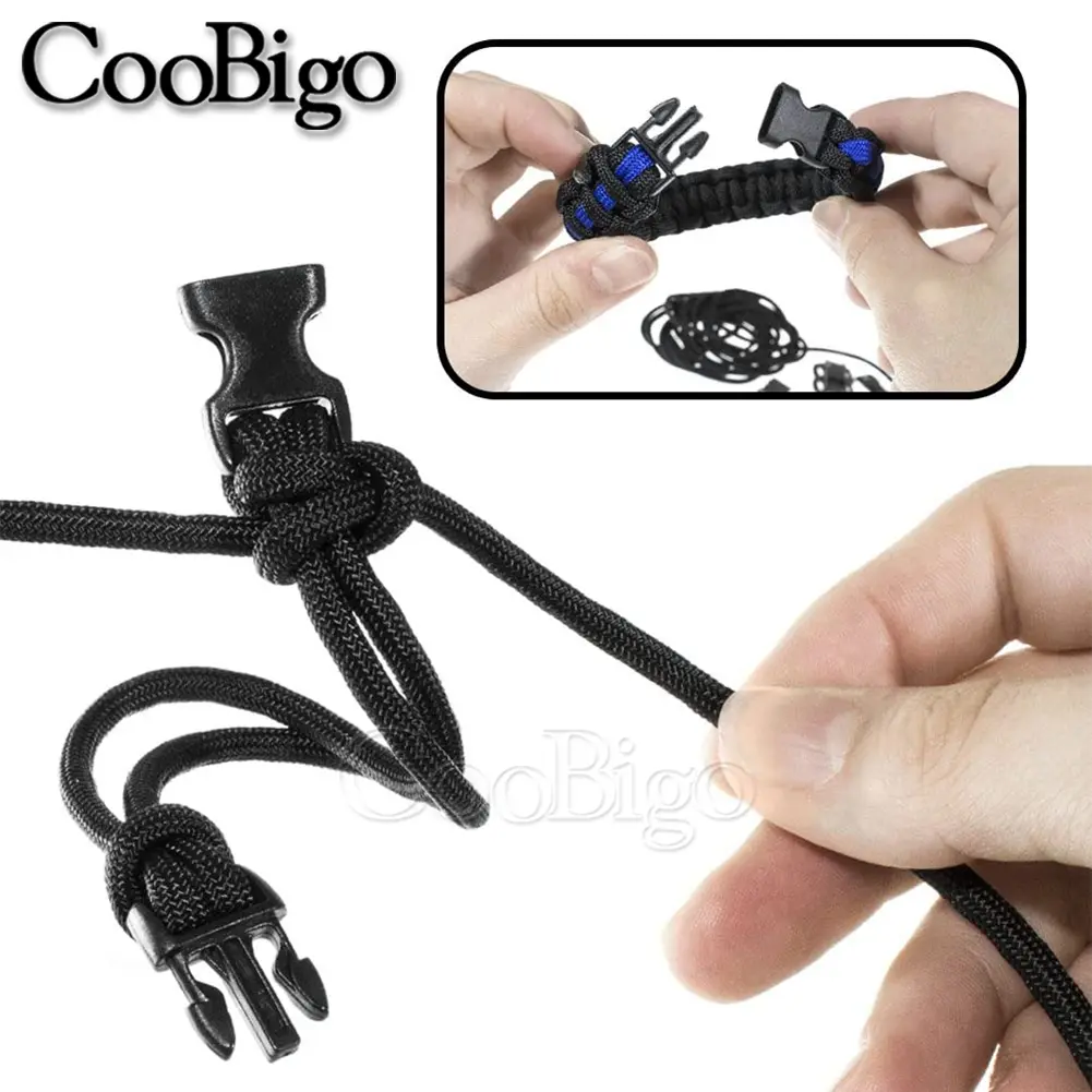 Paracord Bracelet Buckle Clip Quick Side Release for Tactical Backpack Safety Vest 10mm 15mm 20mm 25mm Plastic Black Curved 5pcs