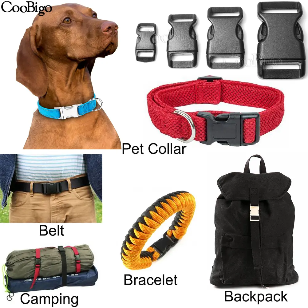 Paracord Bracelet Buckle Clip Quick Side Release for Tactical Backpack Safety Vest 10mm 15mm 20mm 25mm Plastic Black Curved 5pcs