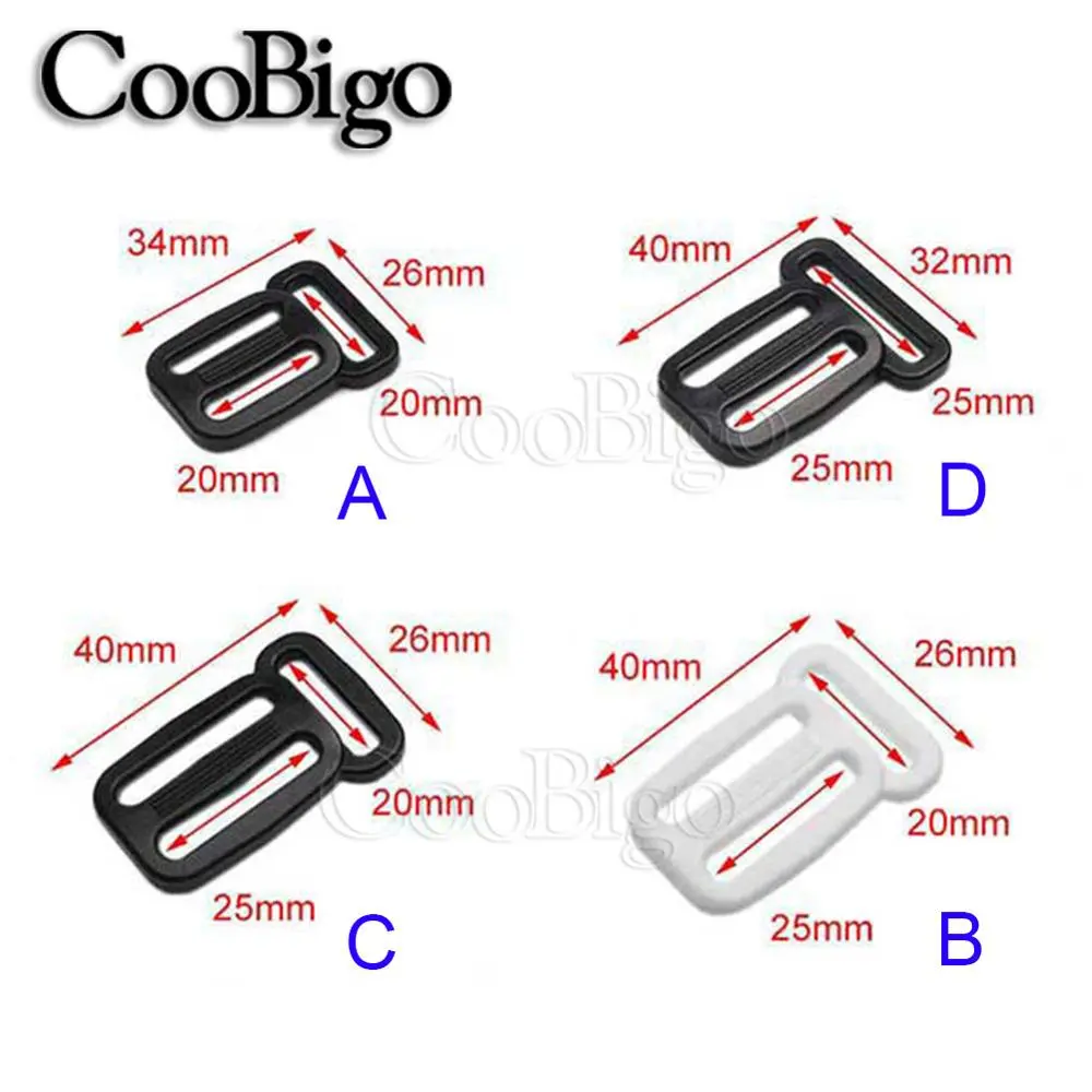 10pcs Plastic Slider Tri-Glide Buckles Adjustable Dog Collar Harness Outdoor Backpack Webbing Straps Bag Belt DIY Accessories