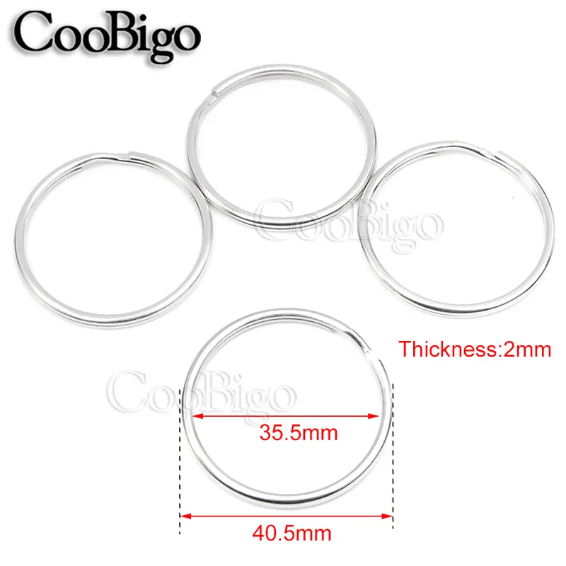 10 Pcs Metal O Rings Keyring Keychain Split Ring Keyfob Key Holder for Jewelry Making Leather Bag DIY Accessories 30mm ~ 57mm