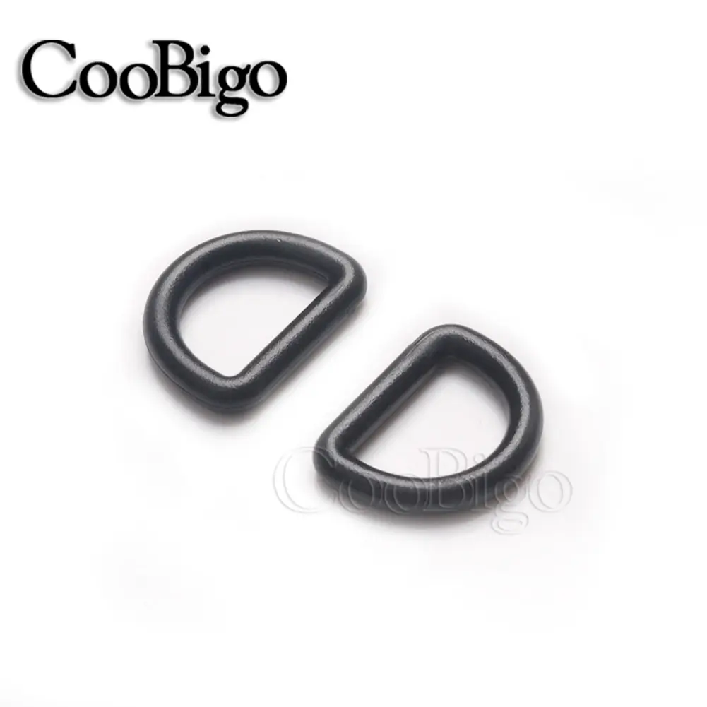 10pcs 10-45mm Plastic D-Ring Buckles Dee Buckle Webbing Clasp DIY Luggage Bag Strap Backpacks Purse Belt Accessories Black