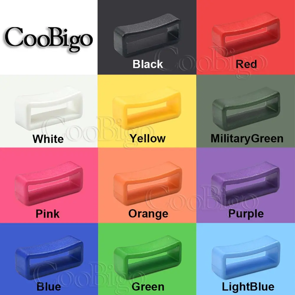 10pcs Watch Bands Strap Loop Keeper Buckle Leather Belt Backpack Straps Dog Collar Harness DIY Accessories Plastic Colorful 27mm