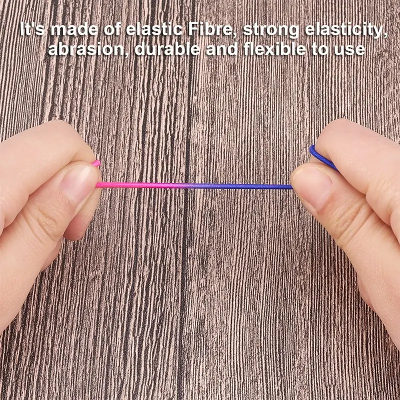 20 Meter Elastic Band Cord Paracord Bracelet Tape Braid Rainbow Elastic Rubber Rope Round String Accessories 1mm 1.2mm 1.5mm