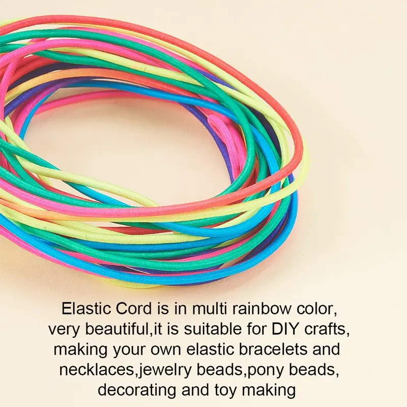 20 Meter Elastic Band Cord Paracord Bracelet Tape Braid Rainbow Elastic Rubber Rope Round String Accessories 1mm 1.2mm 1.5mm