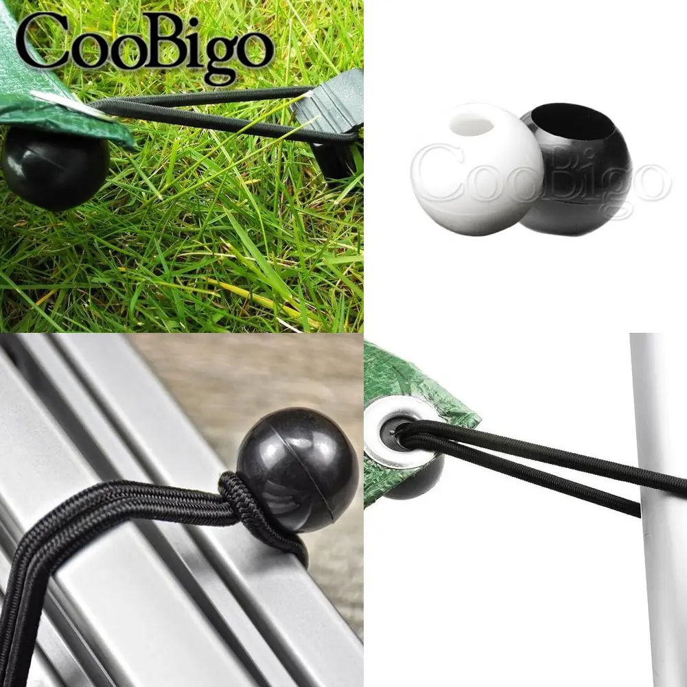Bungee Ball Cord Ends Plastic Outdoor Paracord Bracelet Elastic Rope Beads Travel Hiking Tent Accessories Tarp Tie Camping 10pcs