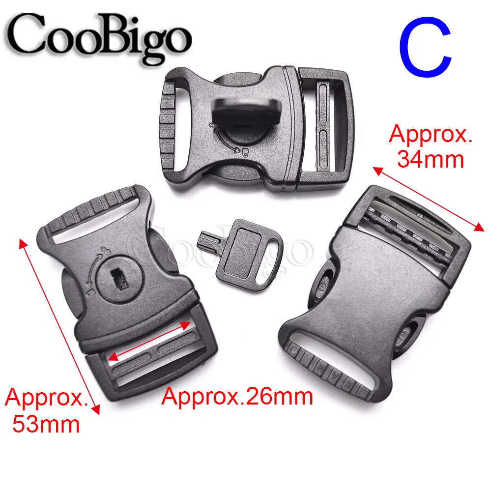 5pcs Side Release Buckle Key Locking Protect Clasp Webbing Outdoor Backpack Strap Pet Collar Paracord Bracelet DIY Accessories
