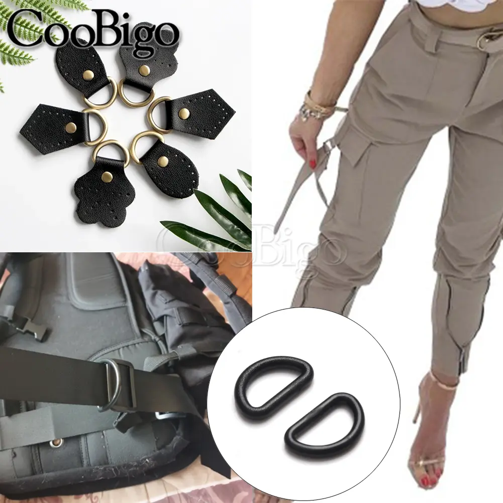 10pcs 10-45mm Plastic D-Ring Buckles Dee Buckle Webbing Clasp DIY Luggage Bag Strap Backpacks Purse Belt Accessories Black