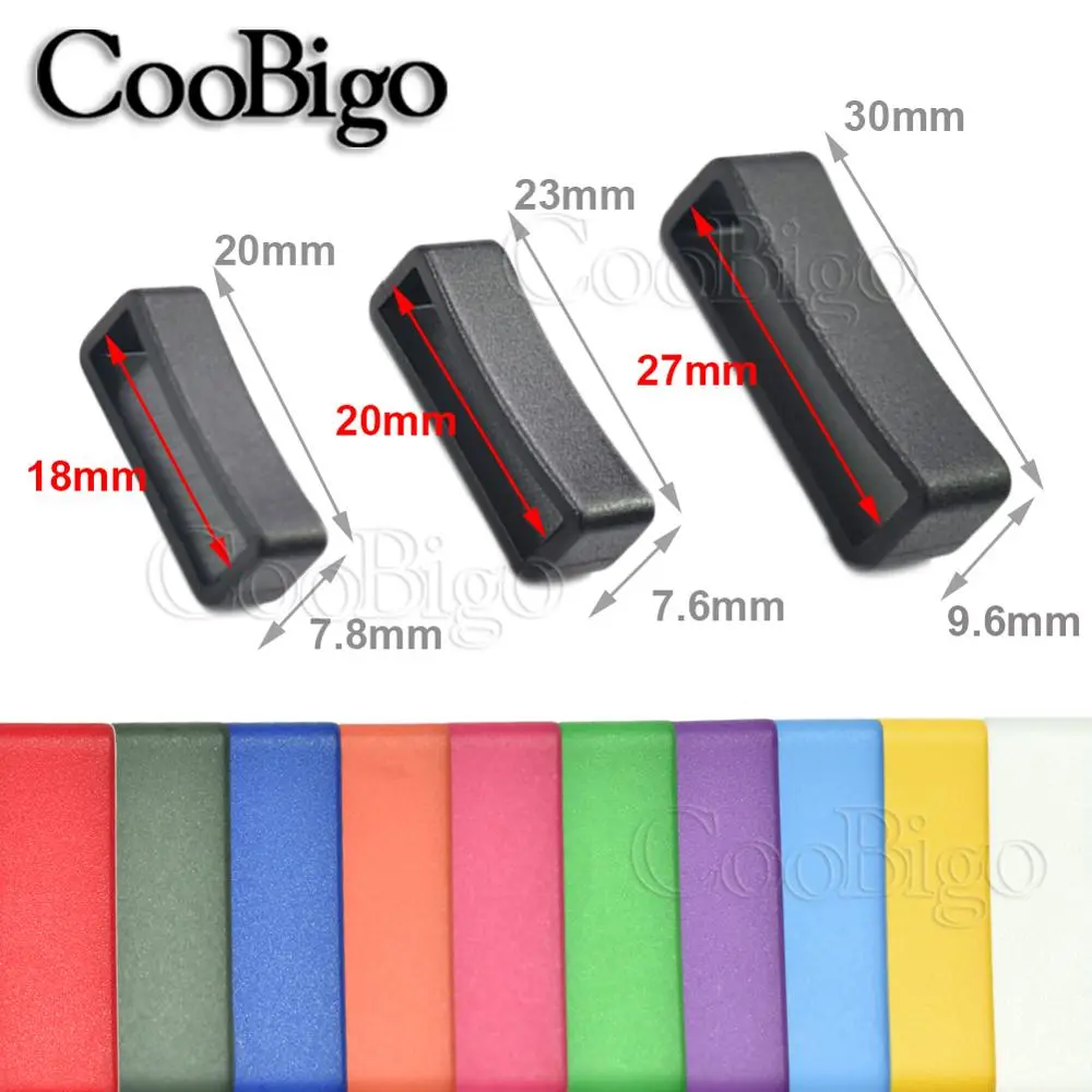 12pcs Plastic Keeper Belt Loop Buckles Watchband Strap for Dog Collar Harness Backpack  DIY Accessories Colorful 18mm 20mm 27mm