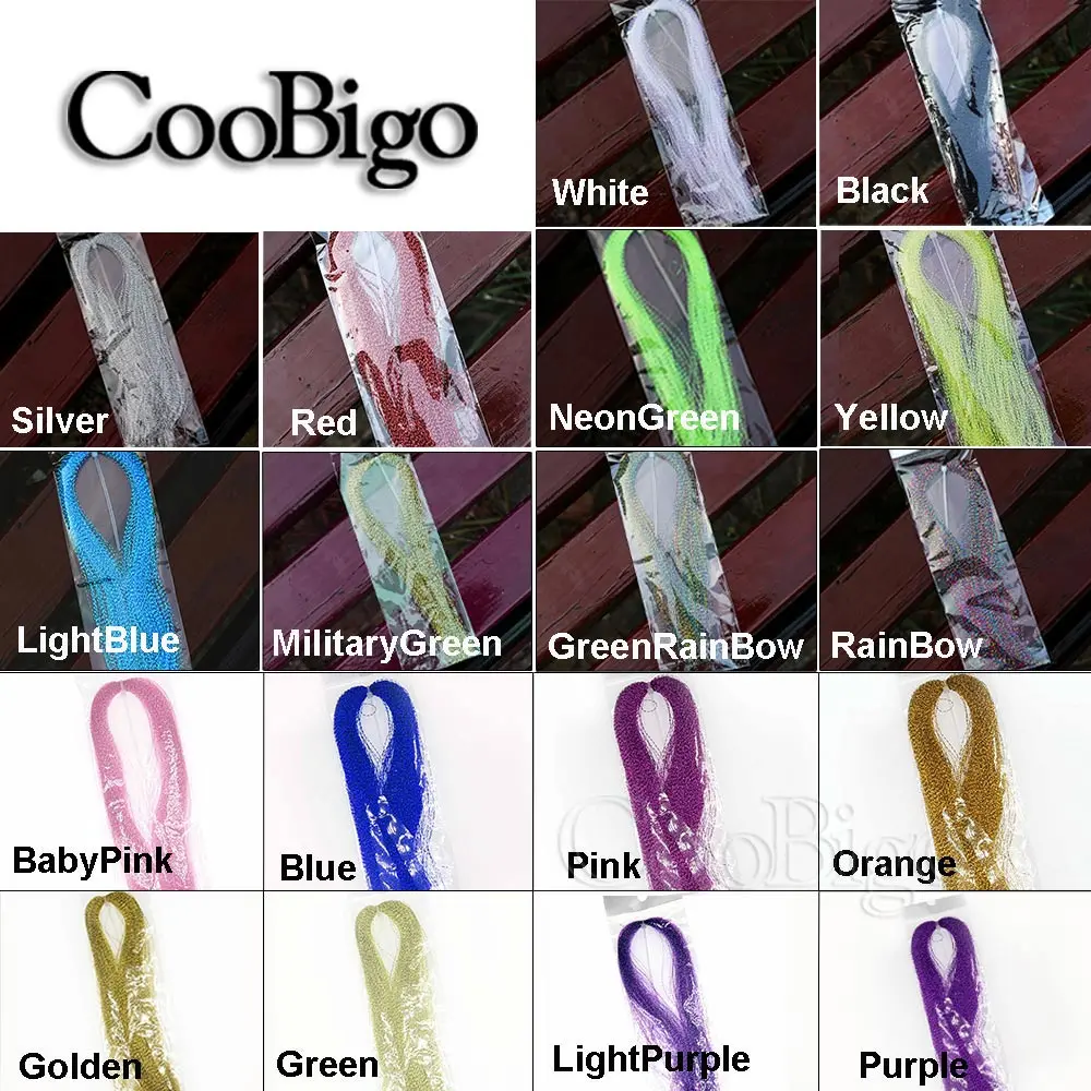 5Packs Flashabou Holographic Tinsel Fly Fishing Tying Crystal Flash String Fish Lure Jig Hook Making DIY Outdoor Tackle Material