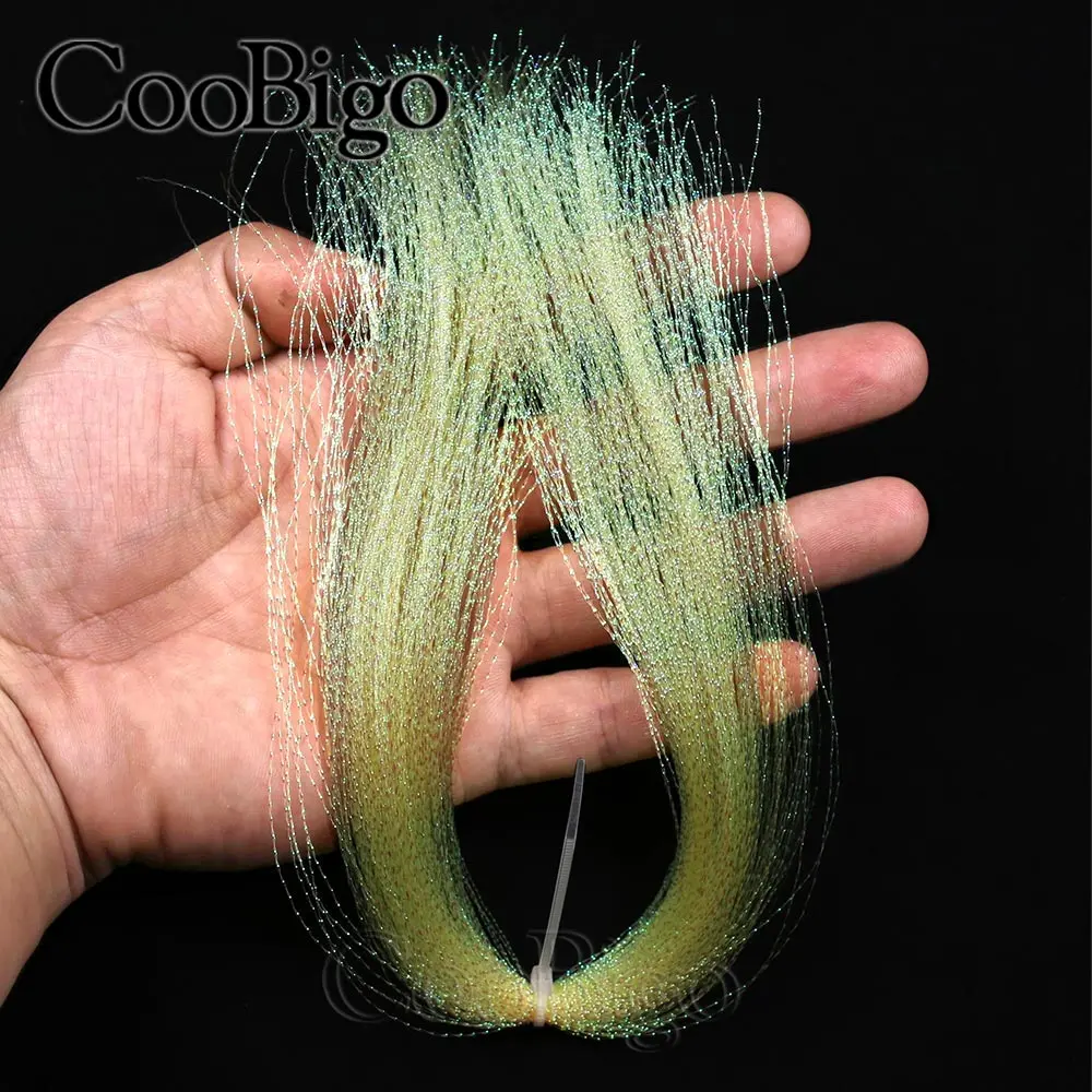 5Packs Flashabou Holographic Tinsel Fly Fishing Tying Crystal Flash String Fish Lure Jig Hook Making DIY Outdoor Tackle Material