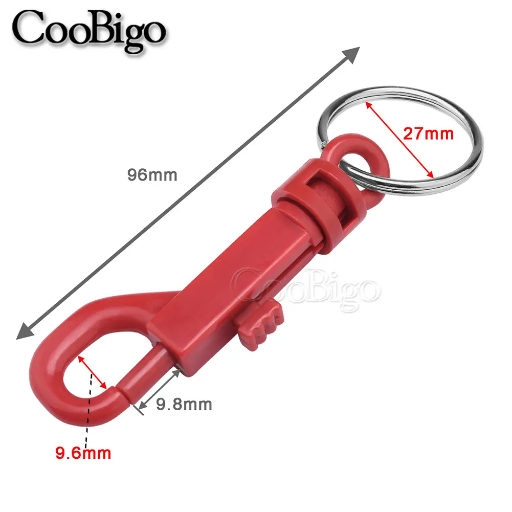 10pcs Plastic Keychain Clips Rotary Snap Hook Keyring Holder Split O Ring Buckle Lanyards Paracord Backpack Outdoor Camping Bag