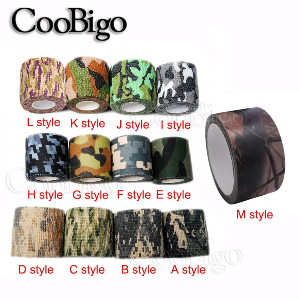 Camouflage Elastic Wrap Tape Outdoor Hunt Disguise Elastoplast Self Adhesive Waterproof Tape Hike Camp Knee Finger Ankle Protect