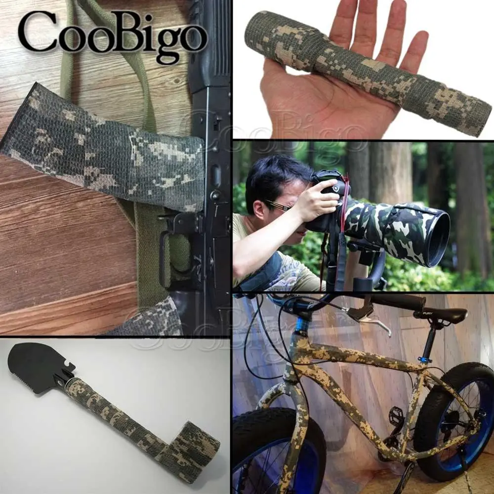 Camouflage Elastic Wrap Tape Outdoor Hunt Disguise Elastoplast Self Adhesive Waterproof Tape Hike Camp Knee Finger Ankle Protect