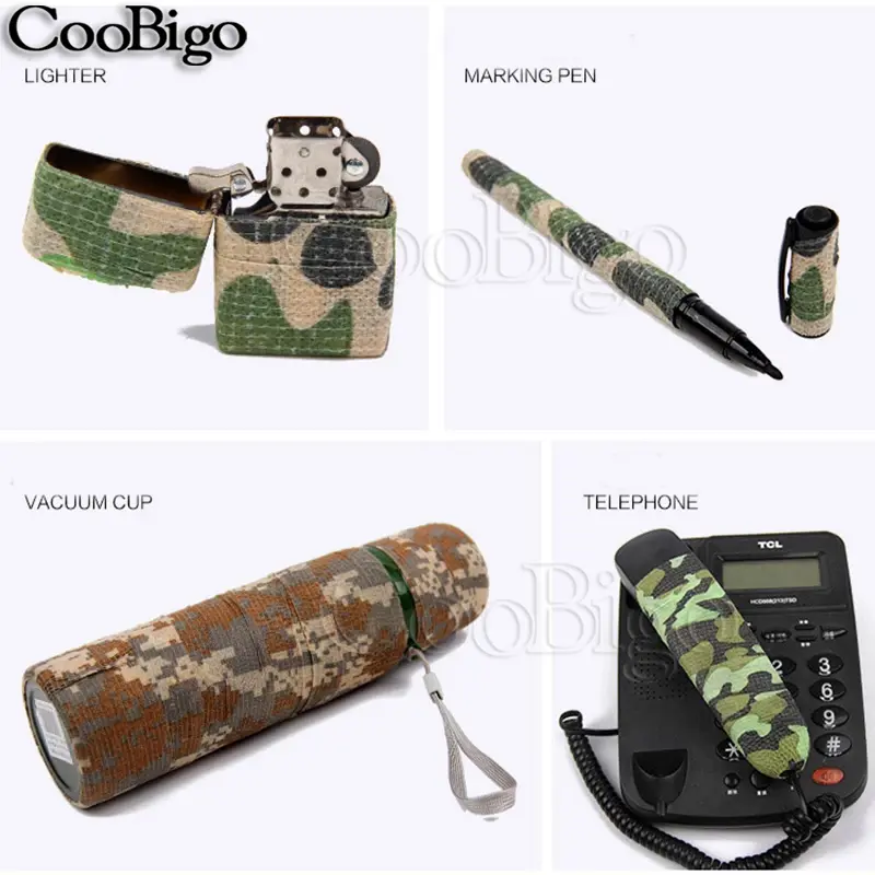 Camouflage Elastic Wrap Tape Outdoor Hunt Disguise Elastoplast Self Adhesive Waterproof Tape Hike Camp Knee Finger Ankle Protect