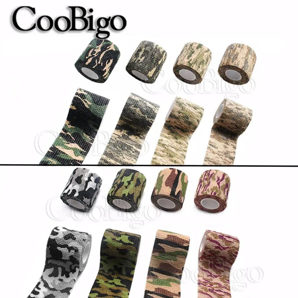 Camouflage Elastic Wrap Tape Outdoor Hunt Disguise Elastoplast Self Adhesive Waterproof Tape Hike Camp Knee Finger Ankle Protect