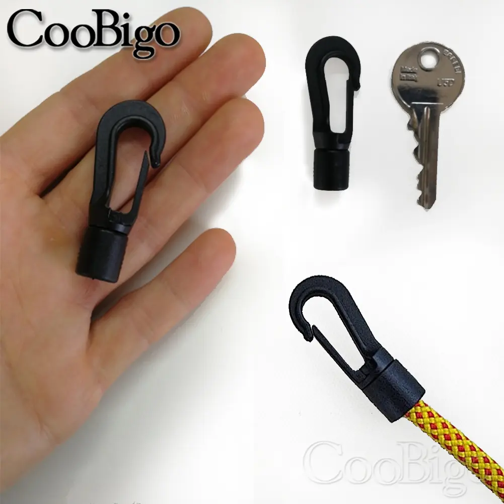5MM 8MM 10PC 20PCS Bungee Shock cord Quick Connect hooks hanging Ends Clip for Kayak Canoe Boat Dinghy Rib DIY Elastic Cord rope