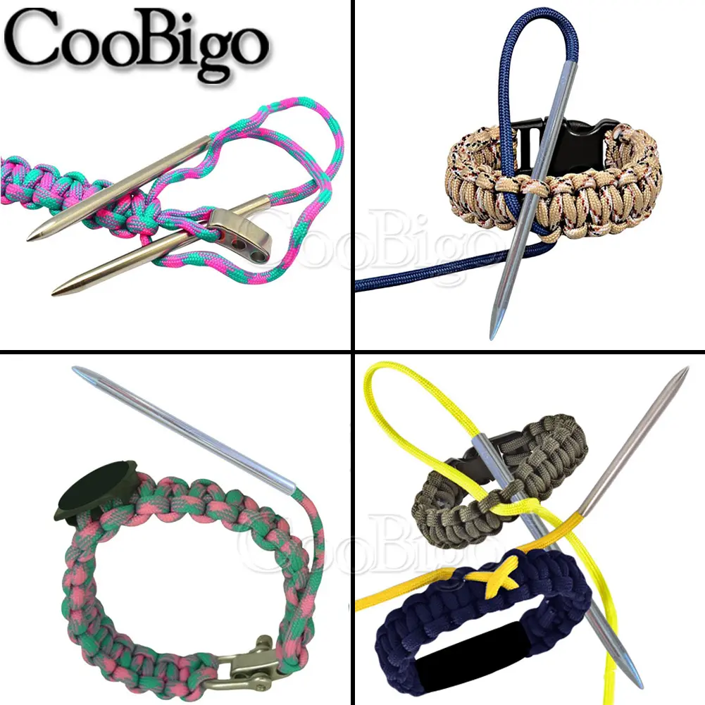 Steel Paracord Needle Screw Thread Shaft Tip Stitch Fid Outdoor Paracord Bracelet Easy Knit Stitching Crochet Tool Colorful 1pcs