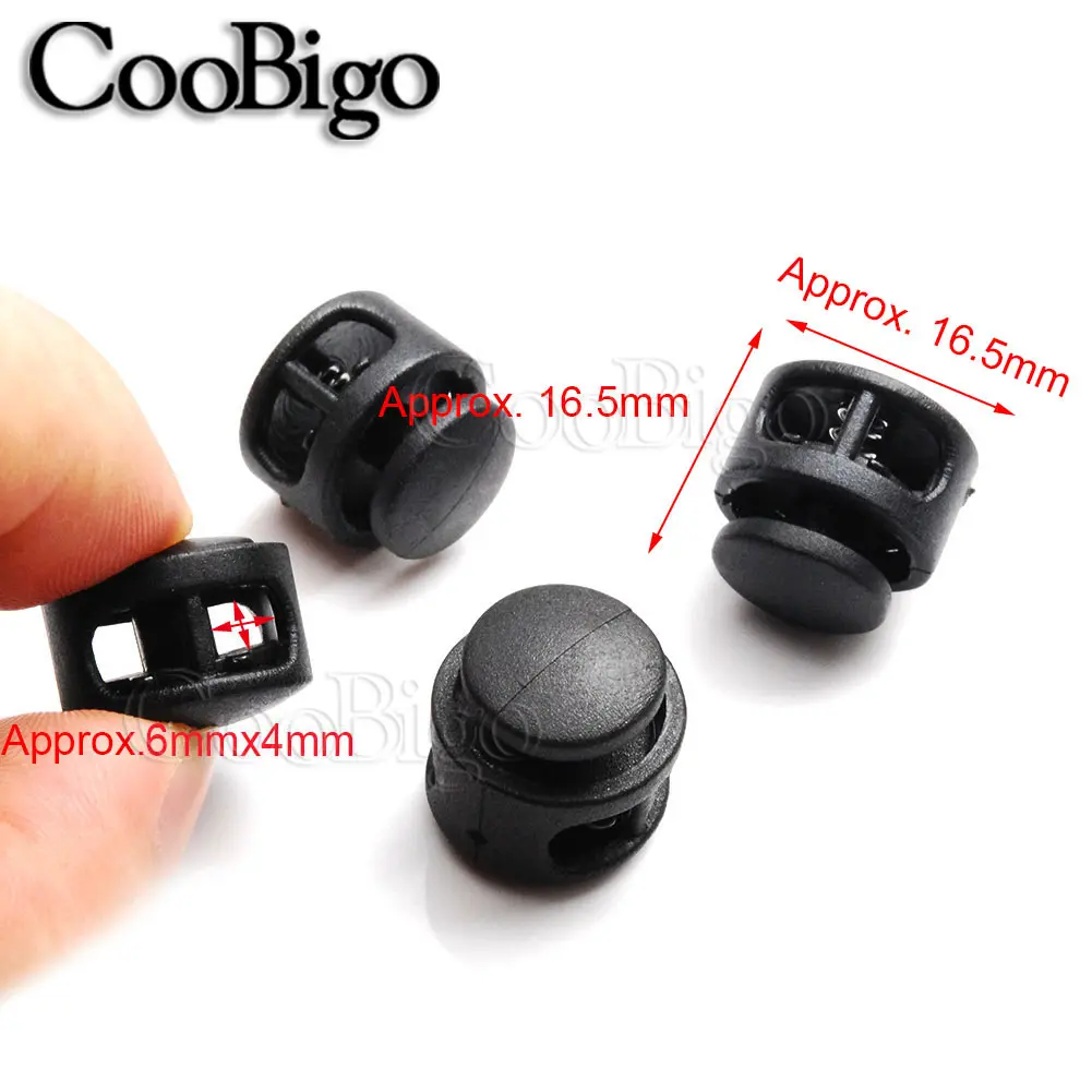 10pcs Plastic Cord Lock Clamp Spring Toggle Clip Stopper 2 Hole Paracord Rope Shoelace Drawstring Bag DIY Accessories Colorful