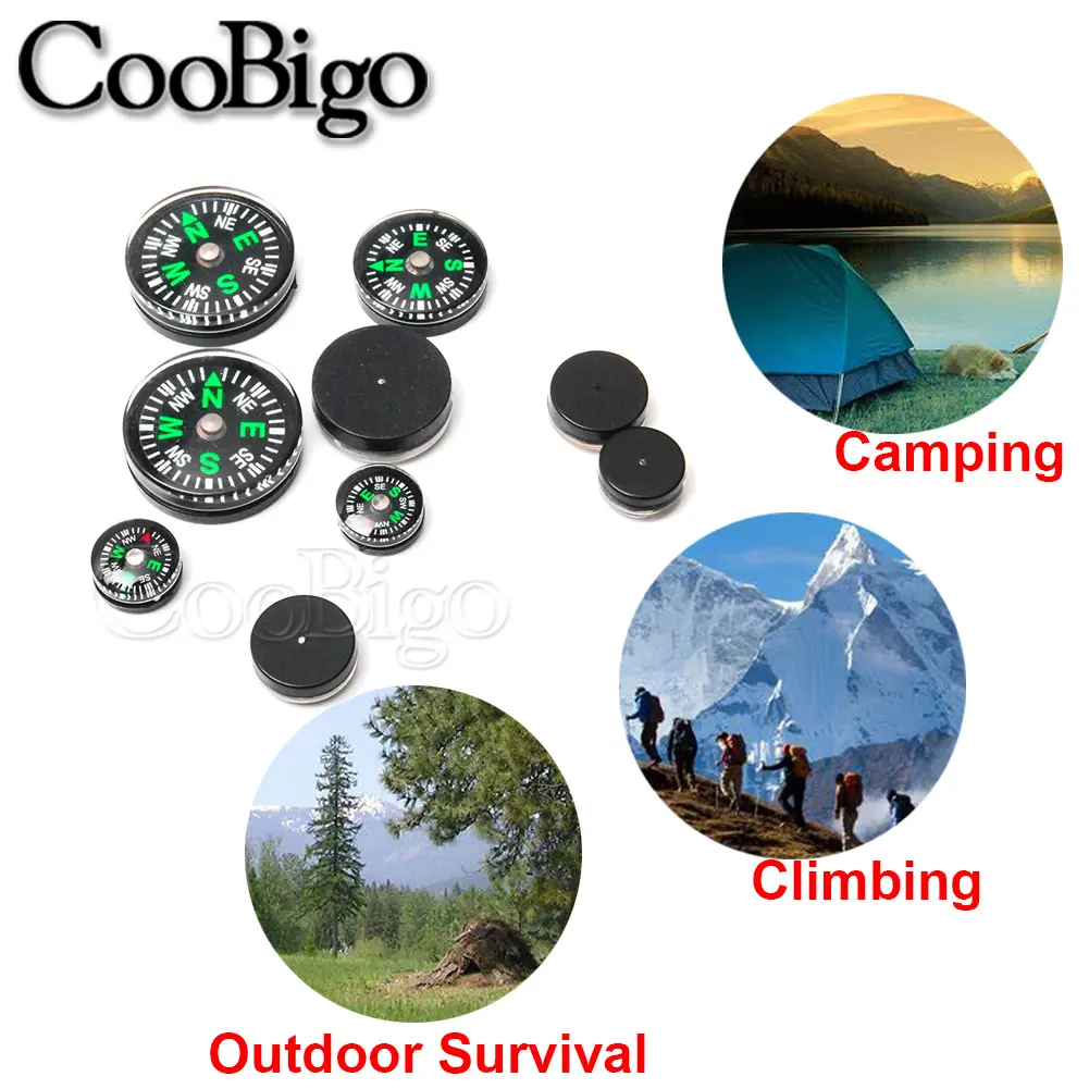 10pcs Paracord Bracelet Compass Portable Handheld Compasses Outdoor Camp Night Fishing Hiking Climbing Survival Navigation Tool